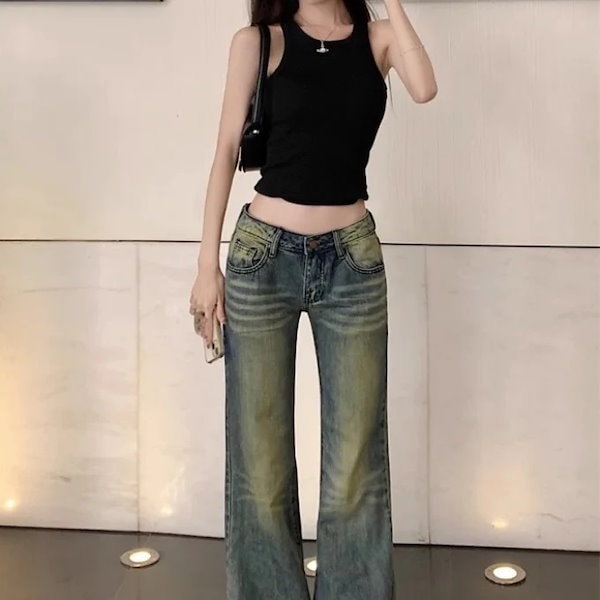 韓国 ローライズデニム [DEINET] HOT GIRL LOW RISE DENIM Korean Style Hottie Low Rise Denim Shorts Summer Women's