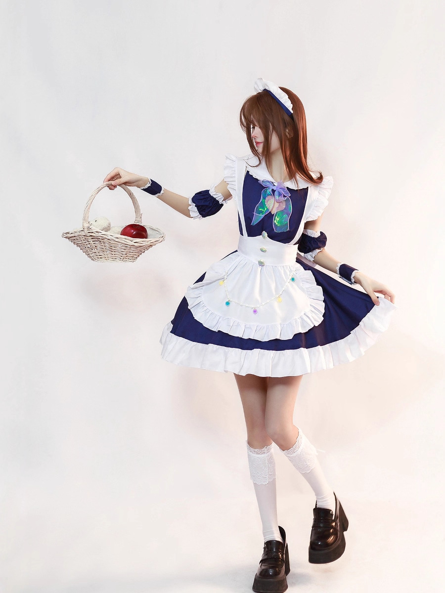 オリジナル日本製中空愛メイド服 大きいサイズメイド服 COSPLAY パフォーマンス衣装 ネット有名人生放送