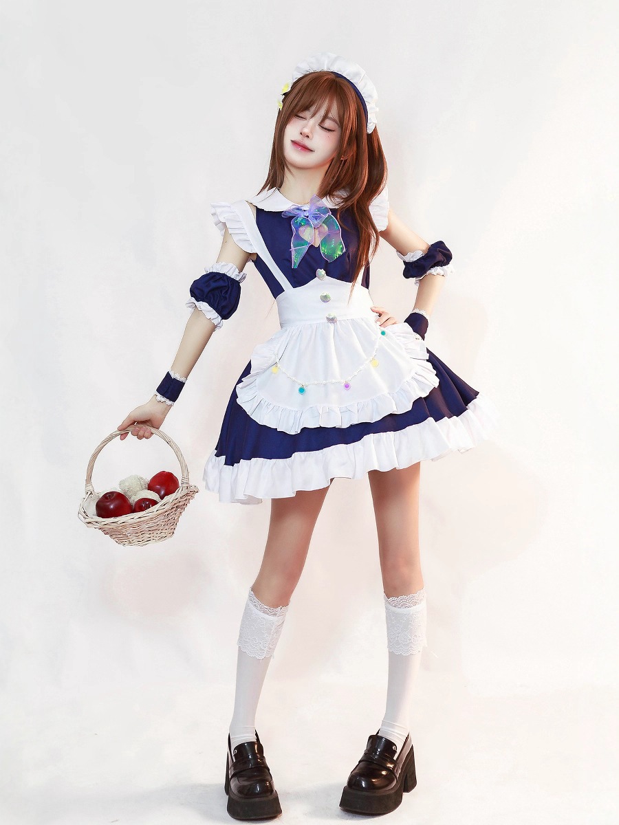 オリジナル日本製中空愛メイド服 大きいサイズメイド服 COSPLAY パフォーマンス衣装 ネット有名人生放送