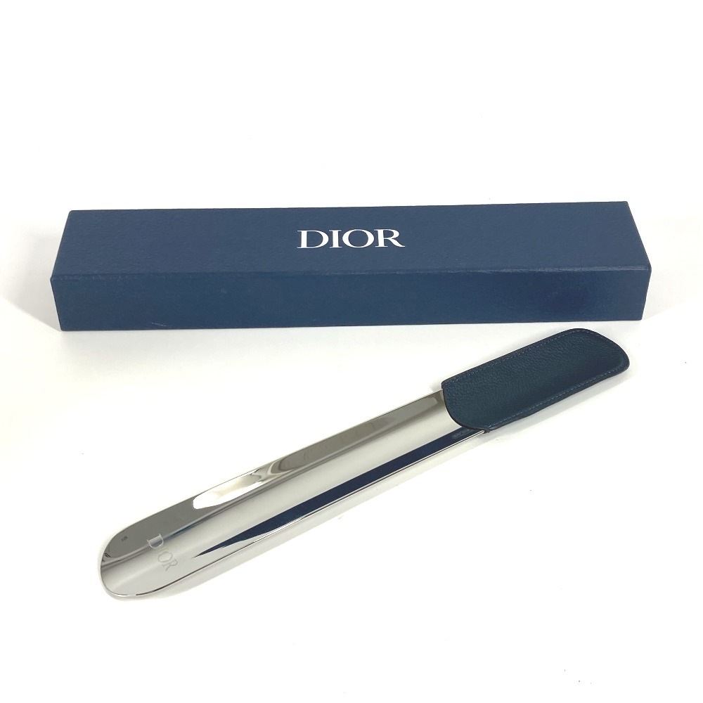 靴べら ロゴ 靴ベラ インテリア シューホーン レザー ネイビー 靴べら ロゴ 靴ベラ インテリア シューホーン レザー ネイビー