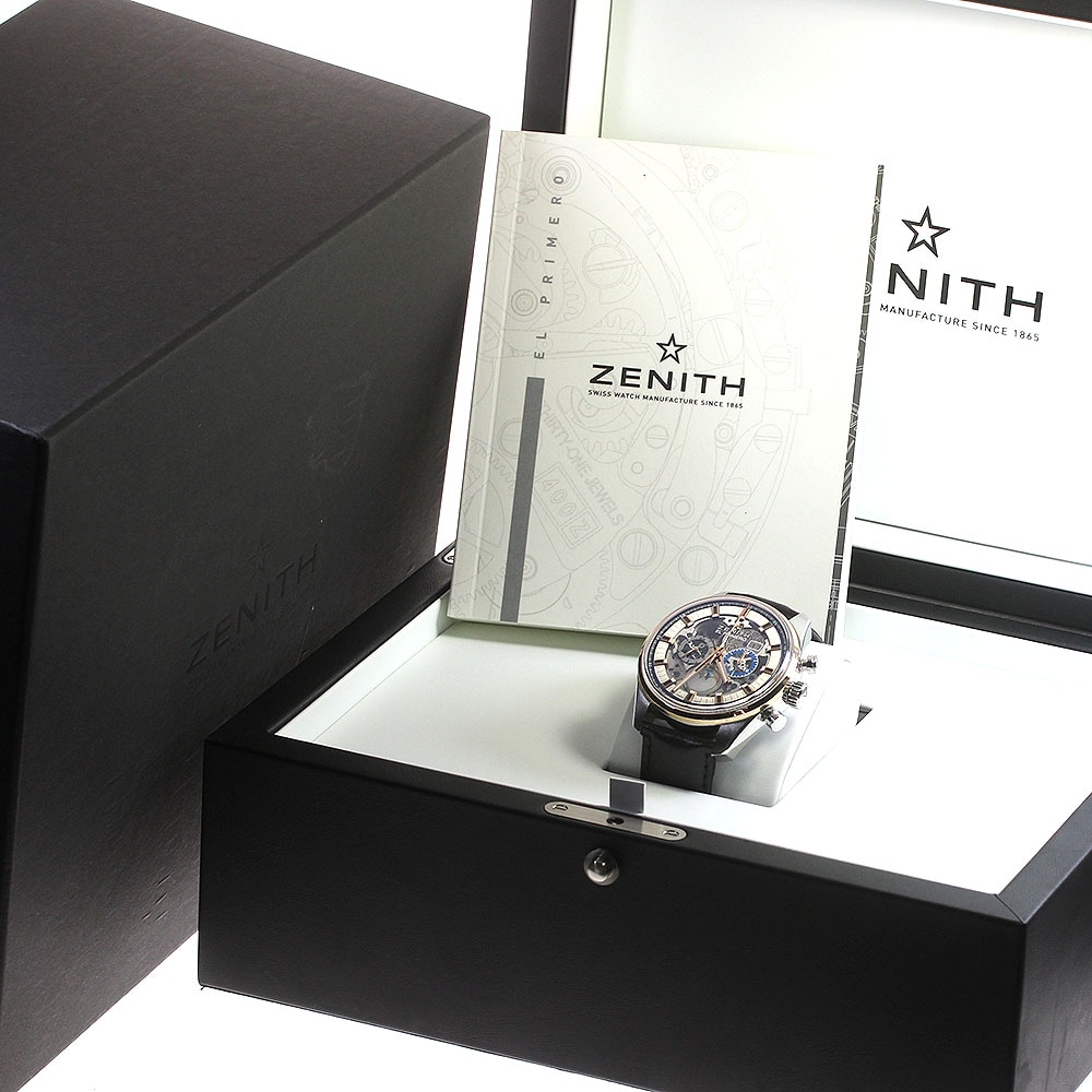 ゼニス ZENITH 51.2530.4047 エルプリメロ クロノマスター グランドデイト フルオープン 自動巻き メンズ 箱付き_838059【中古】