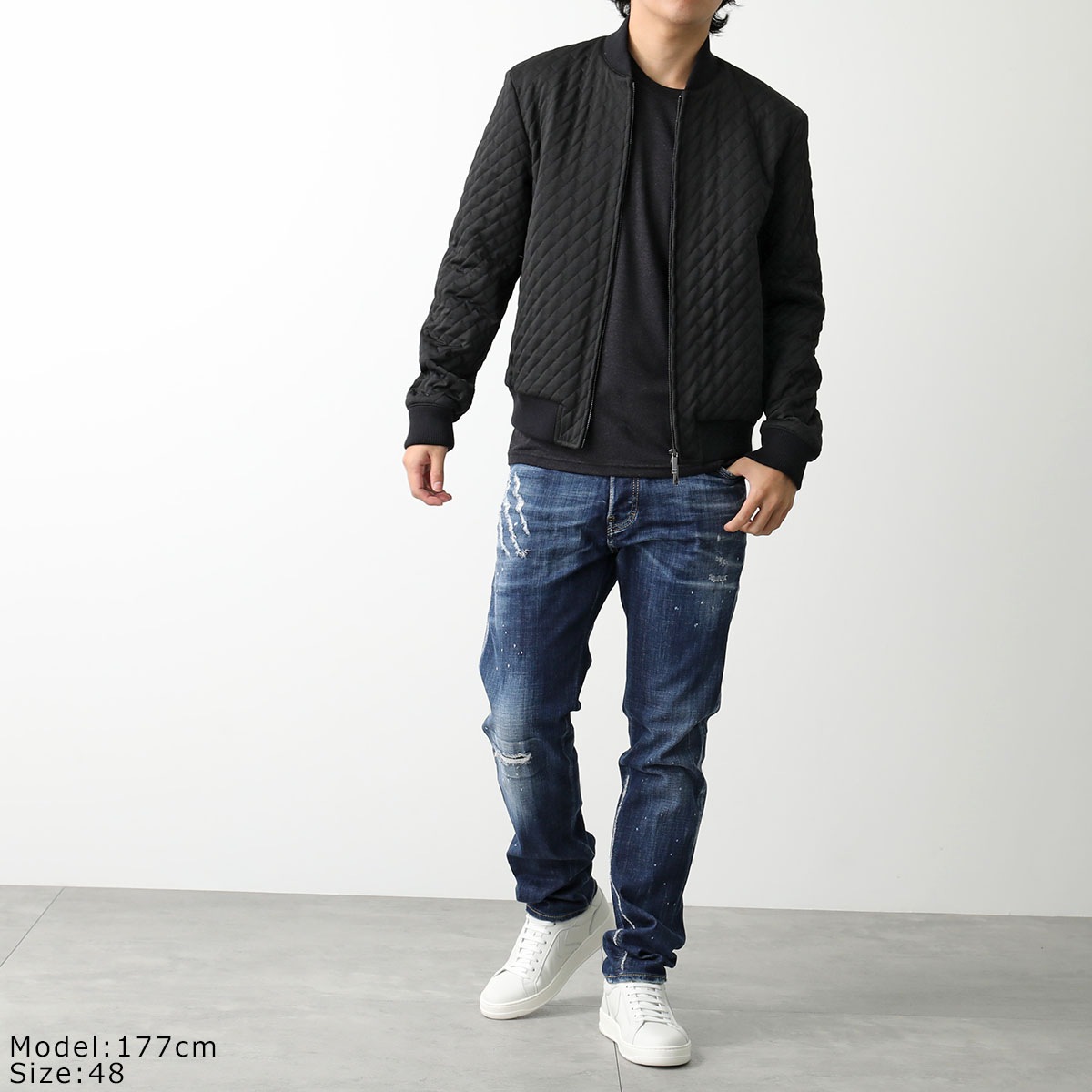 EMPORIO ARMANI エンポリオアルマーニ キルティング ブルゾン 6D1B7T 1K77Z メンズ ウール混 ジップアップ 0999/NERO EMPORIO ARMANI エンポリオアルマーニ キルティング ブルゾン 6D1B7T 1K77Z メンズ ウール混 ジップアップ 0999/NERO