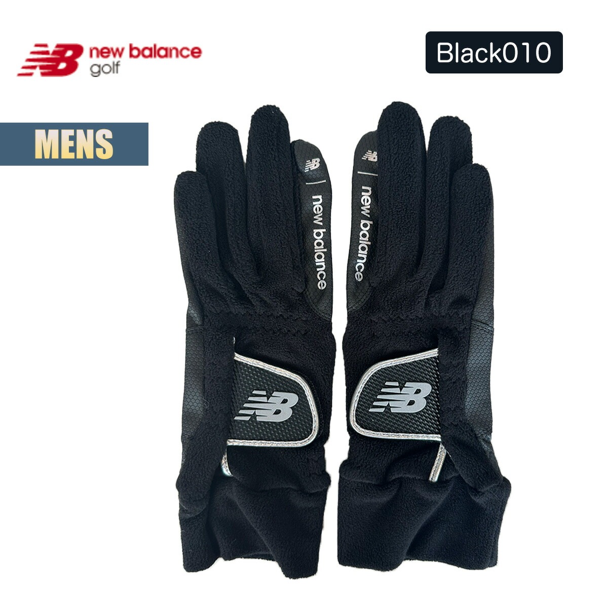 ゴルフ グローブ メンズ 両手用グローブ golf フリース素材 ロゴプリント ブランドロゴ 伸縮性 ゴルフアクセサリー 保温 寒さ対策 防寒 ブラック ホワイト ベージュ
