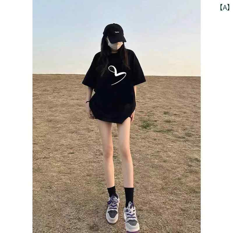 レディース トップス カジュアル おしゃれ 黒 大きめ 半袖 t シャツ 夏 丈 ボトムス レディース トップス カジュアル おしゃれ 黒 大きめ 半袖 t シャツ 夏 丈 ボトムス