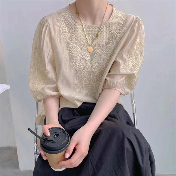 【20点セット】無料ボリューム袖 ブラウス レース ブラウス レディース 半袖 刺繡花柄レース トップス プルオーバー カットソー パフスリーブ ふんわり 透け感 キレイめ カジュアル 通勤 オフィス 【20点セット】無料ボリューム袖 ブラウス レース ブラウス レディース 半袖 刺繡花柄レース トップス プルオーバー カットソー パフスリーブ ふんわり 透け感 キレイめ カジュアル 通勤 オフィス