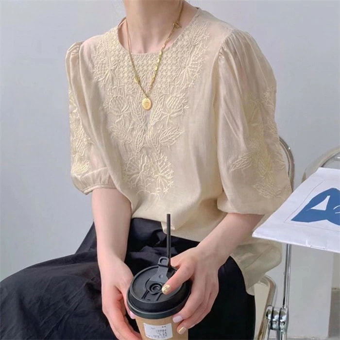 【20点セット】無料ボリューム袖 ブラウス レース ブラウス レディース 半袖 刺繡花柄レース トップス プルオーバー カットソー パフスリーブ ふんわり 透け感 キレイめ カジュアル 通勤 オフィス 【20点セット】無料ボリューム袖 ブラウス レース ブラウス レディース 半袖 刺繡花柄レース トップス プルオーバー カットソー パフスリーブ ふんわり 透け感 キレイめ カジュアル 通勤 オフィス