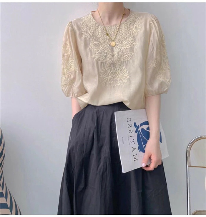 【20点セット】無料ボリューム袖 ブラウス レース ブラウス レディース 半袖 刺繡花柄レース トップス プルオーバー カットソー パフスリーブ ふんわり 透け感 キレイめ カジュアル 通勤 オフィス 【20点セット】無料ボリューム袖 ブラウス レース ブラウス レディース 半袖 刺繡花柄レース トップス プルオーバー カットソー パフスリーブ ふんわり 透け感 キレイめ カジュアル 通勤 オフィス