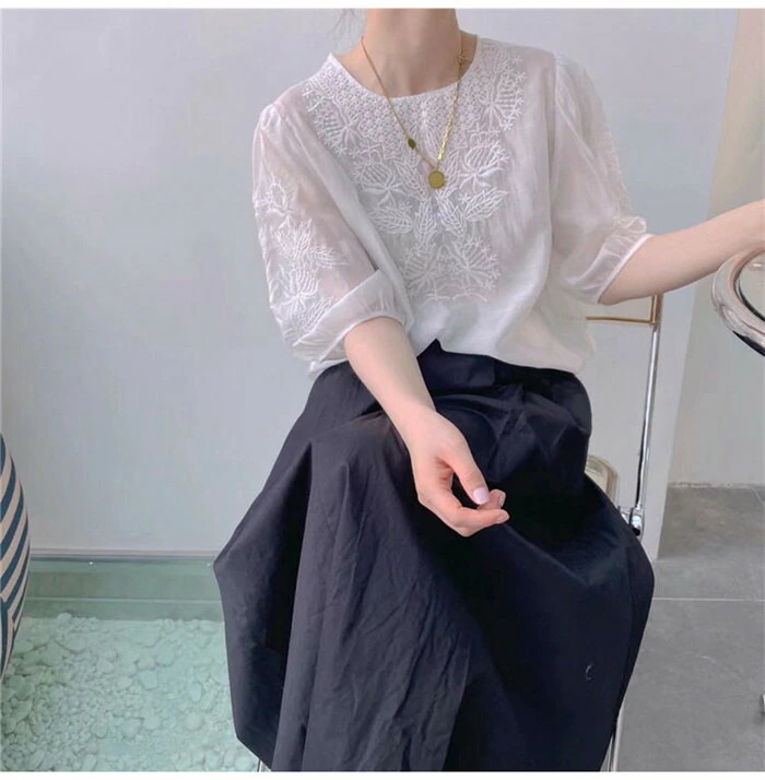 【20点セット】無料ボリューム袖 ブラウス レース ブラウス レディース 半袖 刺繡花柄レース トップス プルオーバー カットソー パフスリーブ ふんわり 透け感 キレイめ カジュアル 通勤 オフィス 【20点セット】無料ボリューム袖 ブラウス レース ブラウス レディース 半袖 刺繡花柄レース トップス プルオーバー カットソー パフスリーブ ふんわり 透け感 キレイめ カジュアル 通勤 オフィス