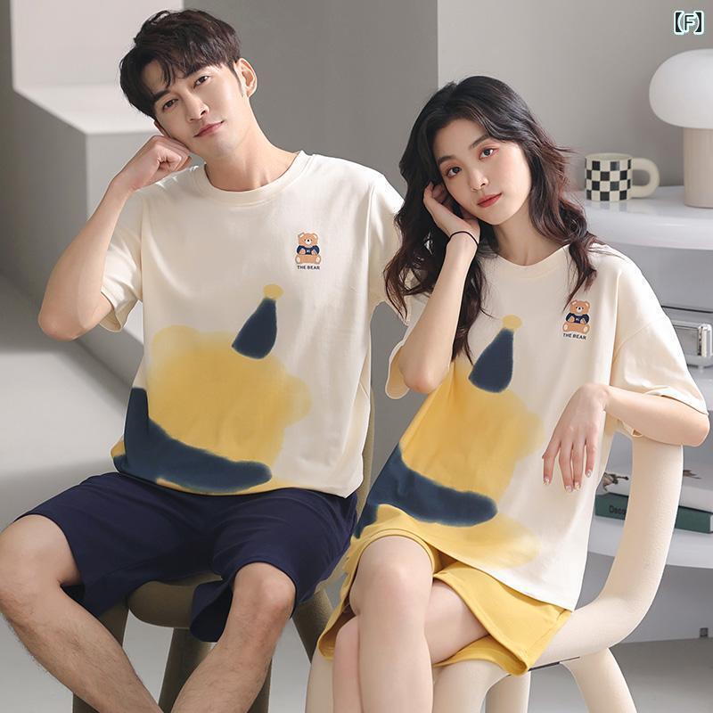 パジャマ レディース 上下 カップル パジャマ 夏 綿 半袖 大きいサイズ 薄手 韓国 甘 かわいい 男女兼用 ホーム 服 スタイル 外 着 可能 パジャマ レディース 上下 カップル パジャマ 夏 綿 半袖 大きいサイズ 薄手 韓国 甘 かわいい 男女兼用 ホーム 服 スタイル 外 着 可能