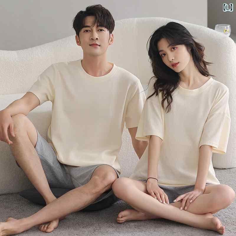 パジャマ レディース 上下 カップル パジャマ 夏 綿 半袖 大きいサイズ 薄手 韓国 甘 かわいい 男女兼用 ホーム 服 スタイル 外 着 可能 パジャマ レディース 上下 カップル パジャマ 夏 綿 半袖 大きいサイズ 薄手 韓国 甘 かわいい 男女兼用 ホーム 服 スタイル 外 着 可能