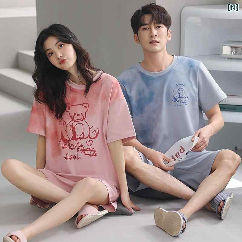 パジャマ レディース 上下 カップル パジャマ 夏 綿 半袖 大きいサイズ 薄手 韓国 甘 かわいい 男女兼用 ホーム 服 スタイル 外 着 可能 パジャマ レディース 上下 カップル パジャマ 夏 綿 半袖 大きいサイズ 薄手 韓国 甘 かわいい 男女兼用 ホーム 服 スタイル 外 着 可能