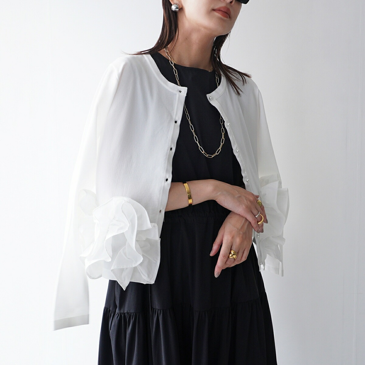 Mewl ミュール カーディガン M252-95200 レディース フリル ニット パールボタン 長袖 カラー2色 Mewl ミュール カーディガン M252-95200 レディース フリル ニット パールボタン 長袖 カラー2色