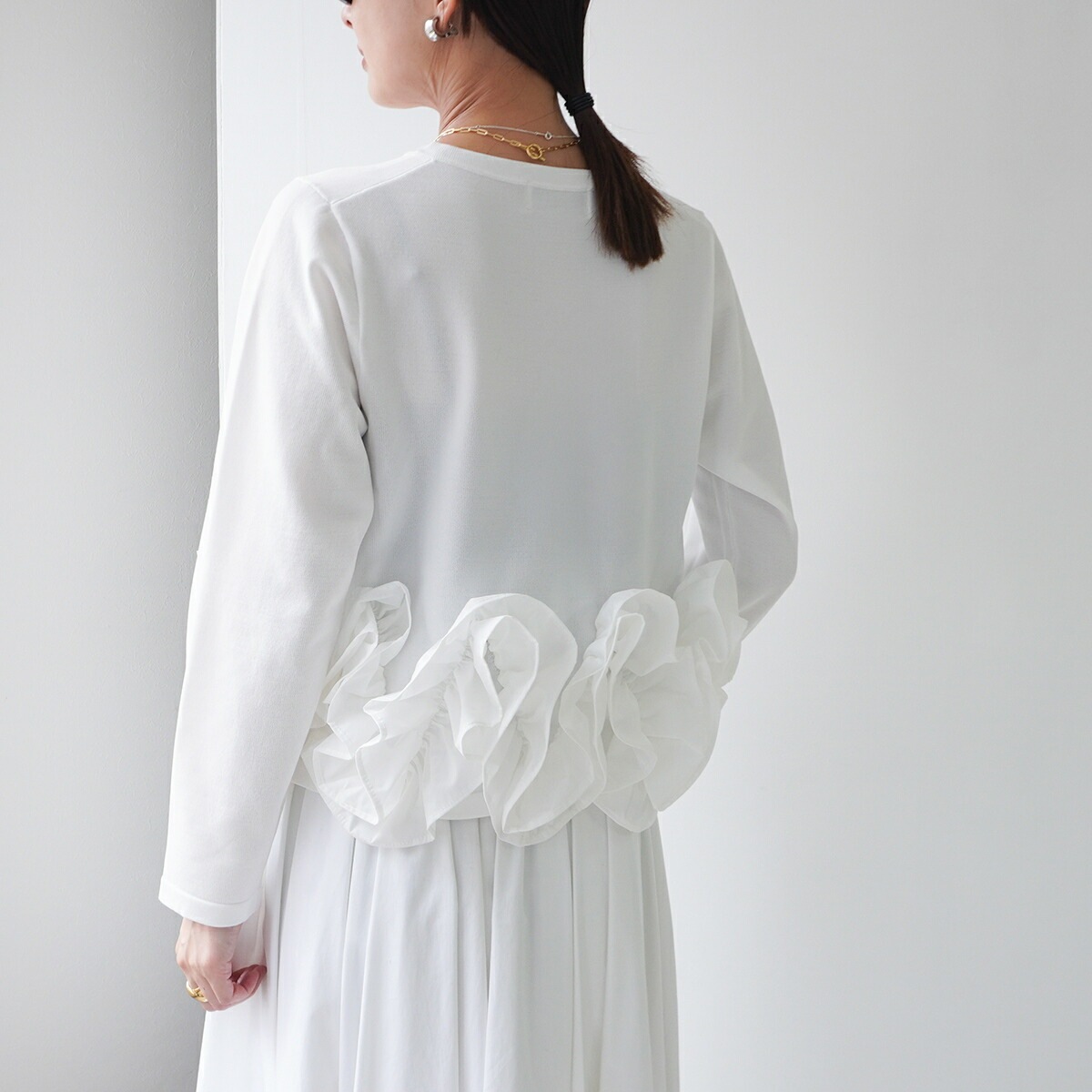 Mewl ミュール カーディガン M252-95200 レディース フリル ニット パールボタン 長袖 カラー2色 Mewl ミュール カーディガン M252-95200 レディース フリル ニット パールボタン 長袖 カラー2色