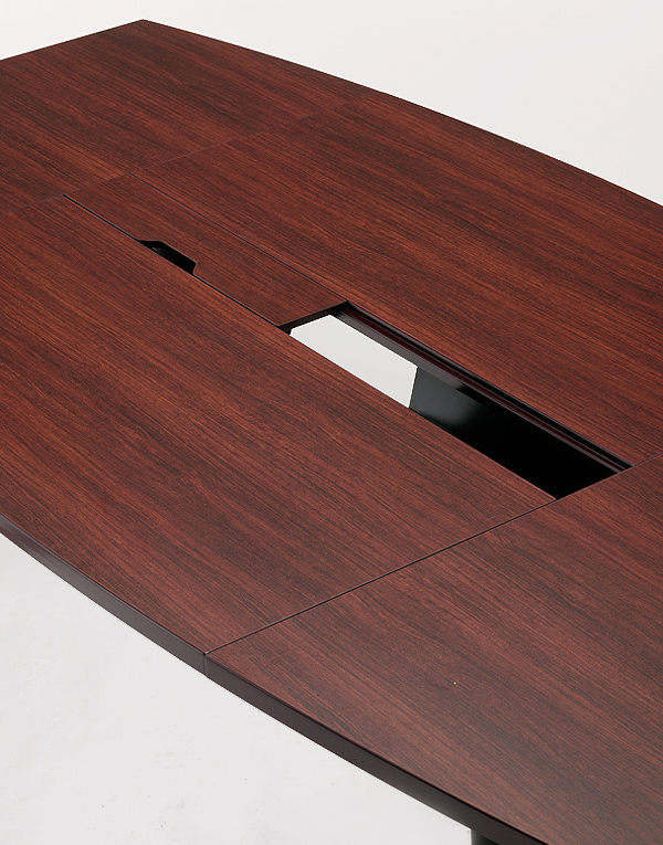 会議テーブル 幅240cm 木目調 スチール脚 配線 ユニット オフィス ミーティング テーブル 法人限定