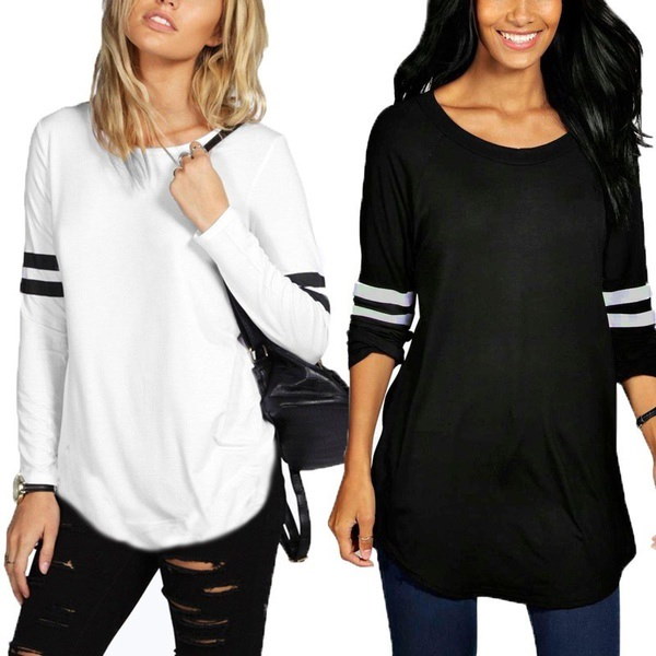 ZANZEA Women長袖ストライプクルーネックスリムカジュアルTシャツトップスブラウスTee ZANZEA Women長袖ストライプクルーネックスリムカジュアルTシャツトップスブラウスTee