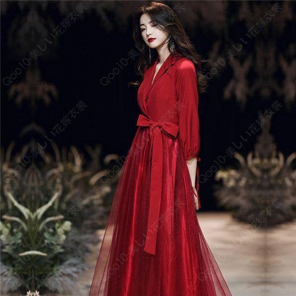 【新品未使用】　レッドロングドレス Sのみ即納][instock]【RANS】ロング/ドレス/ワンピース/レッド