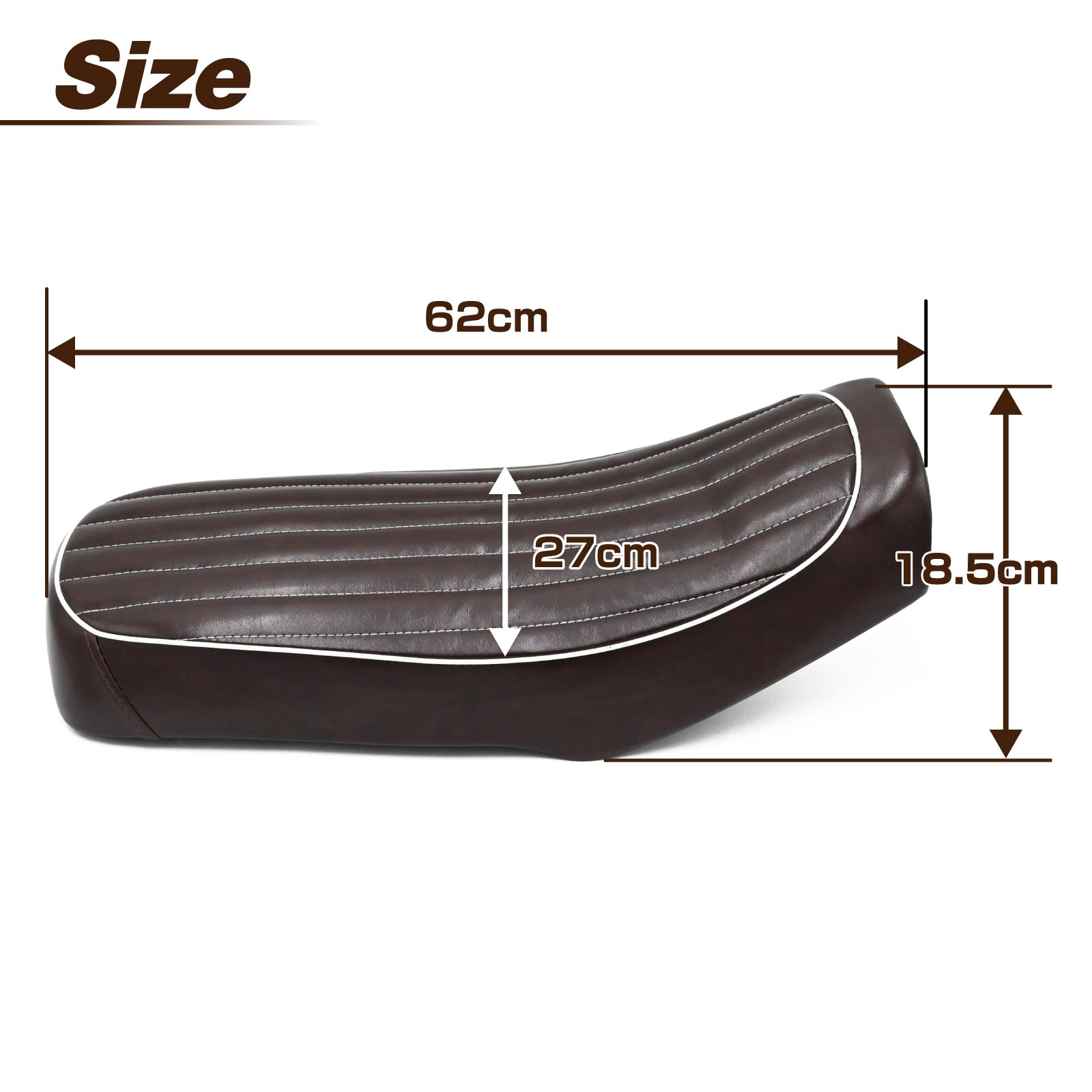 GN125 GN125H GN125-2F シート バイピング ブラウン ホワイトバイピング カスタム パーツ バイク 茶 ドレスアップ レトロ GN125 GN125H GN125-2F シート バイピング ブラウン ホワイトバイピング カスタム パーツ バイク 茶 ドレスアップ レトロ