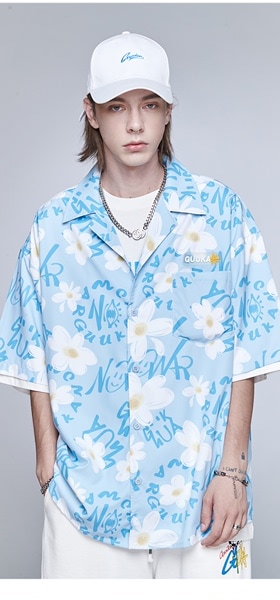 GUUKA クールでトレンディーな Mu Zhicheng Daisy 半袖シャツ