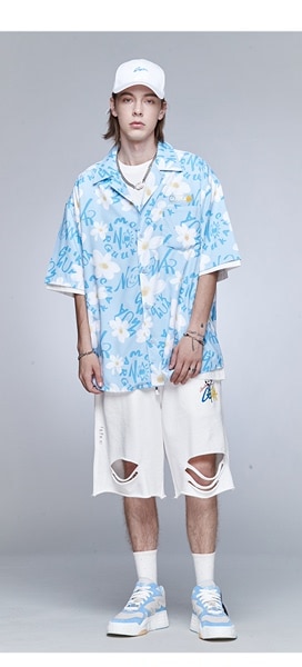 GUUKA クールでトレンディーな Mu Zhicheng Daisy 半袖シャツ
