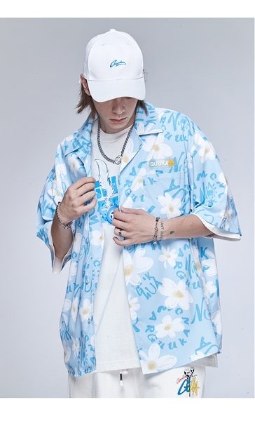 GUUKA クールでトレンディーな Mu Zhicheng Daisy 半袖シャツ