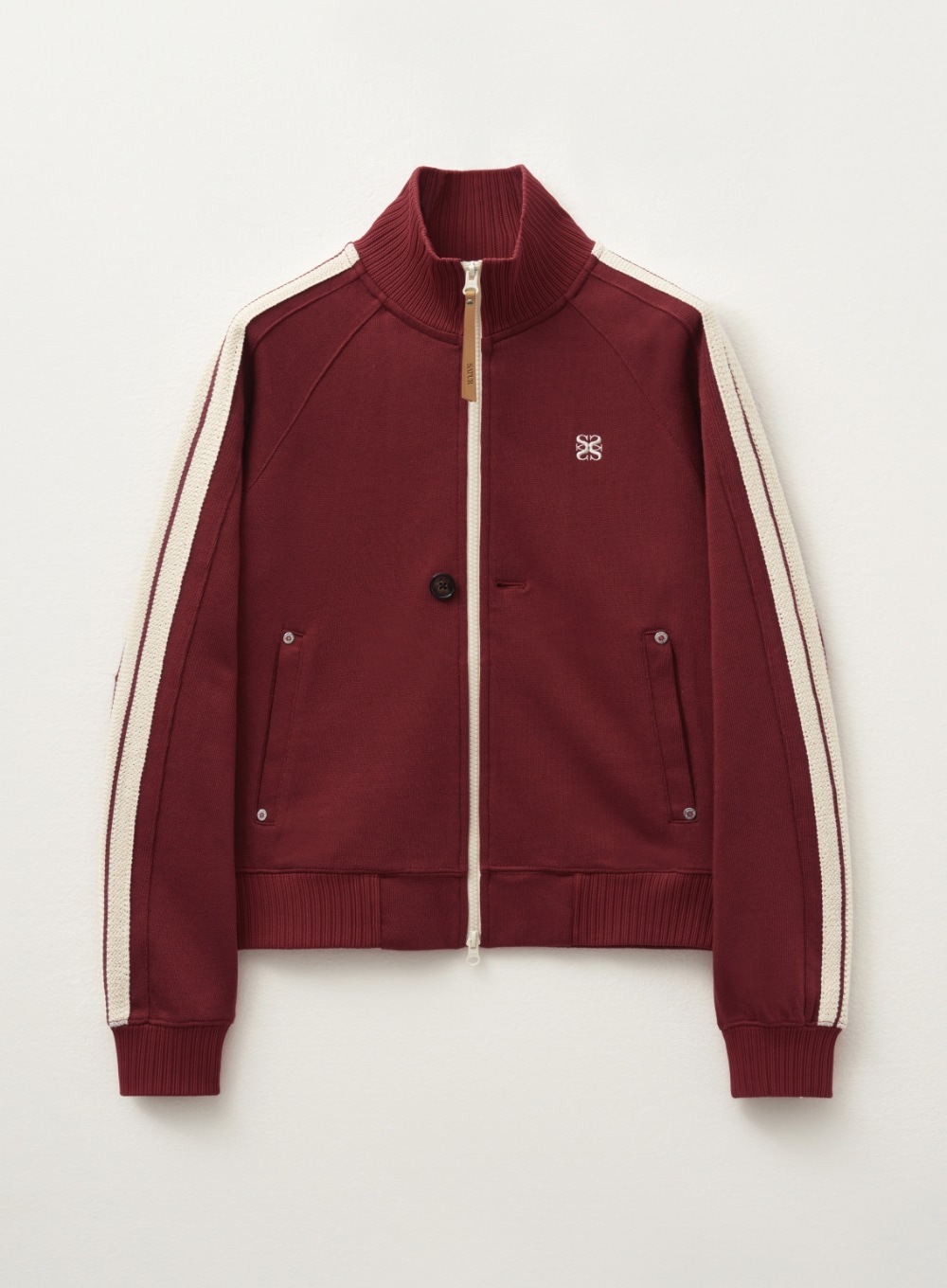 SATUR】 (W) LAWTON ALL DAY TRACK ZIP-UP JACKET : BURGUNDY