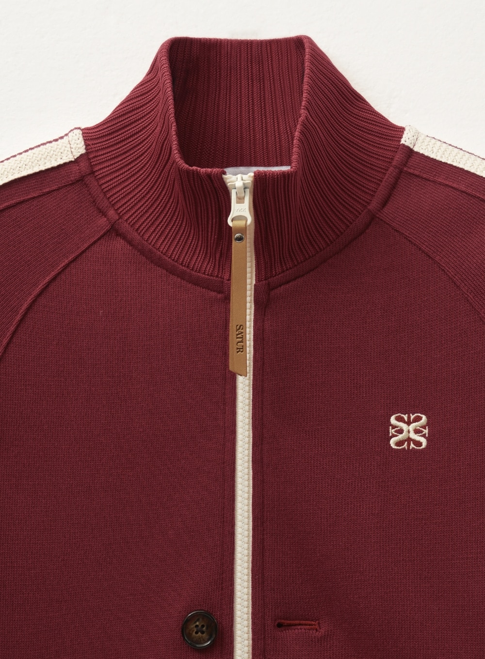 ◆SATUR◆ Lawton All Day Track Zip-Up Jacket Burgundy SA243M SATUR】 (W) LAWTON ALL DAY TRACK ZIP-UP JACKET : BURGUNDY