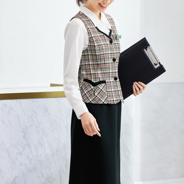 レディース ベスト オフィス チェック ピンク 事務服 定番 ノーマル フォーマル ジョア かわいい 11530 華やか 優しい やわらか レディース ベスト オフィス チェック ピンク 事務服 定番 ノーマル フォーマル ジョア かわいい 11530 華やか 優しい やわらか