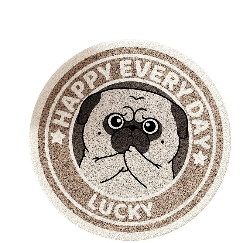 私の皇帝バザールブラックカートゥーンチルドレンズルームラウンドフロアマットかわいい女の子のフットマットベッドルームラウンドブランケット