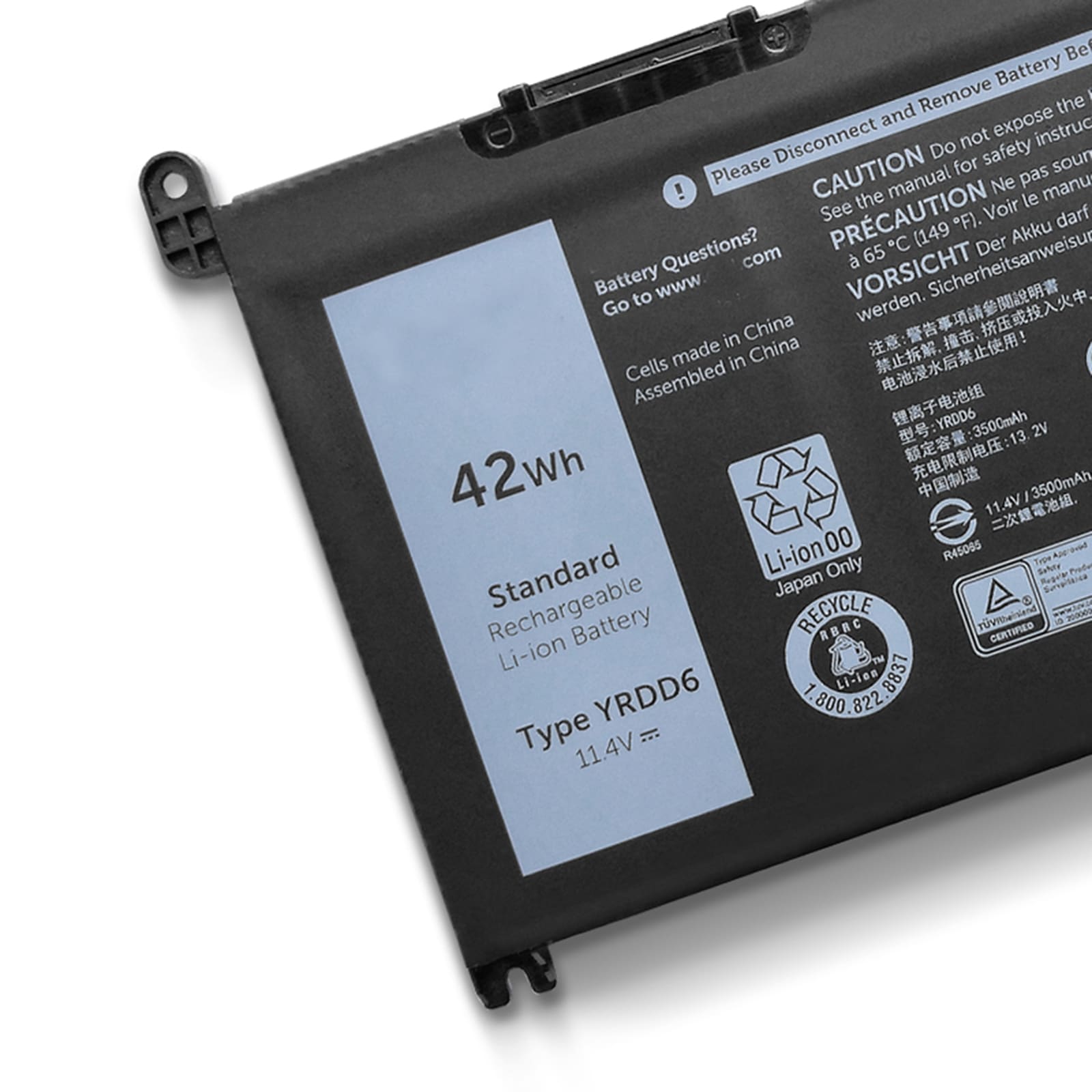 YRDD6 電池・DELLノートパソコン互換 inspiron5480 5482 5485 5584 5590 YRDD6 42Wh 3500mAh 交換用のバッテリー dc909-A1255