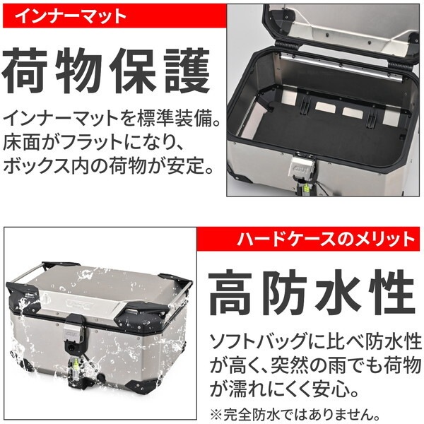 D61300 GIVI ジビ バイク用リアボックス モノキー 58L アルミ製 キーシリンダー別売 TREKKER OUTBACK EVO SMARTシリーズ OBKEV58A シルバー