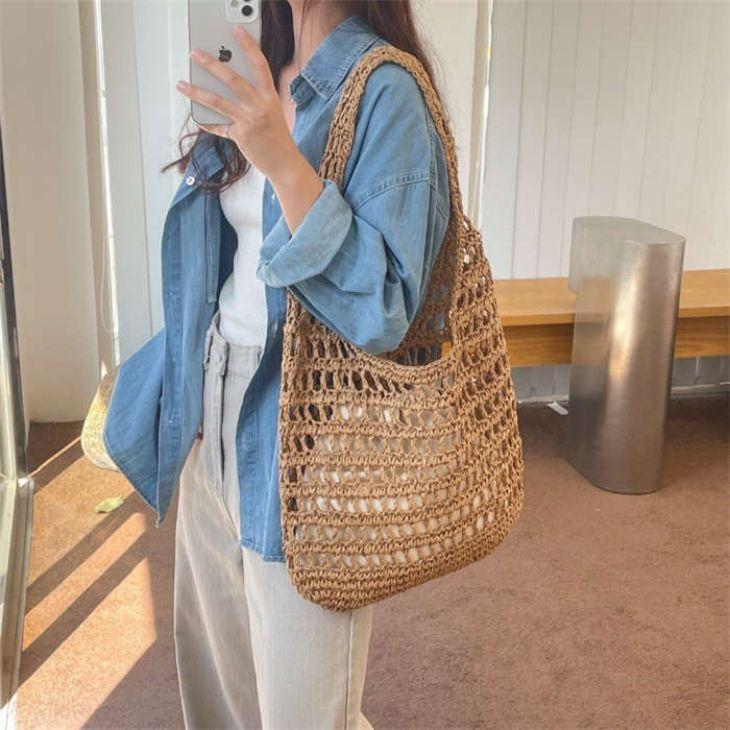 【夏セール!】透かし編みバッグ トートバッグ リゾート 夏 ナチュラル 大容量 軽量 【akbss24-555】【予約販売:15-20日】メ込2 【夏セール!】透かし編みバッグ トートバッグ リゾート 夏 ナチュラル 大容量 軽量 【akbss24-555】【予約販売:15-20日】メ込2