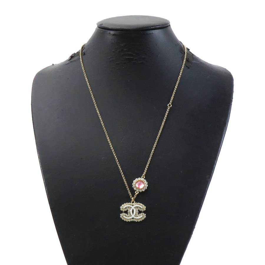 シャネル CHANEL ネックレス ココマーク メタル/ラインストーン ゴールド/シルバー/ピンク レディース w0915a シャネル CHANEL ネックレス ココマーク メタル/ラインストーン ゴールド/シルバー/ピンク レディース w0915a