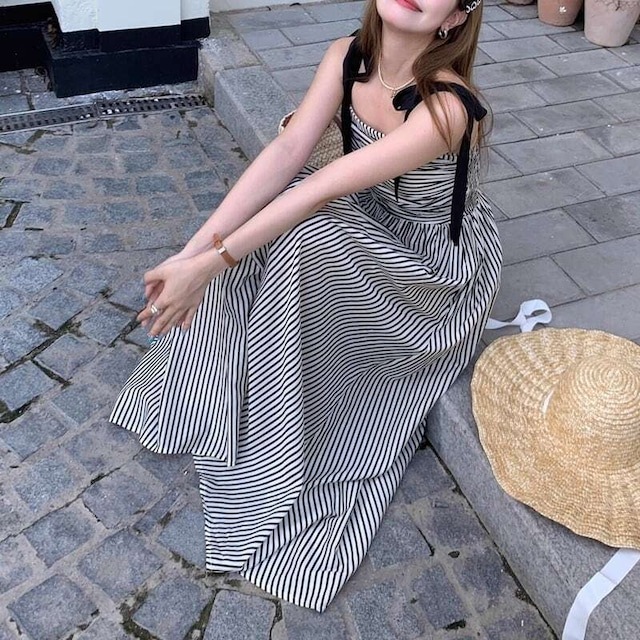 ワンピース レディース ショルダーリボンワンピース ストライプノースリーブワンピース 大人可愛い ママコーデ 韓国 人気 トレンド 新作 20代 30代 40代 きれいめ レトロ シンプル お出かけ ワンピース レディース ショルダーリボンワンピース ストライプノースリーブワンピース 大人可愛い ママコーデ 韓国 人気 トレンド 新作 20代 30代 40代 きれいめ レトロ シンプル お出かけ