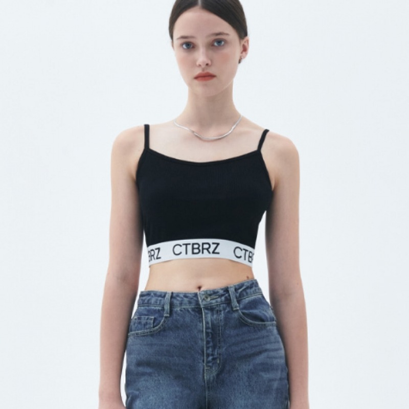シティブリーズロゴバンディングノースリーブトップ_ブラック シティブリーズロゴバンディングノースリーブトップ_ブラック