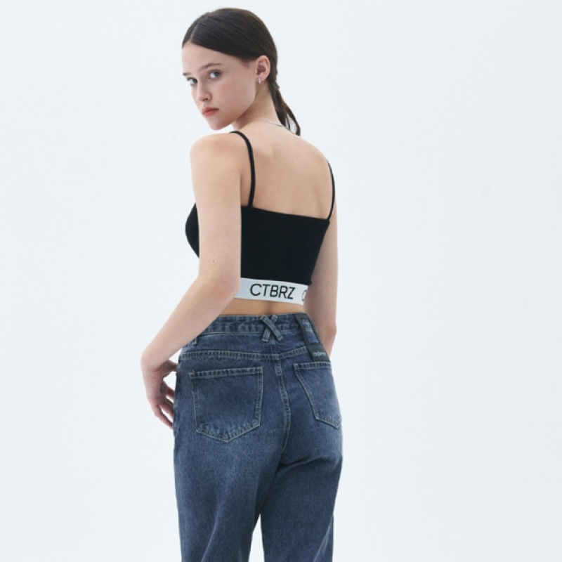 シティブリーズロゴバンディングノースリーブトップ_ブラック シティブリーズロゴバンディングノースリーブトップ_ブラック