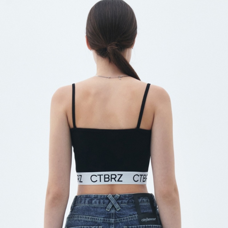 シティブリーズロゴバンディングノースリーブトップ_ブラック シティブリーズロゴバンディングノースリーブトップ_ブラック