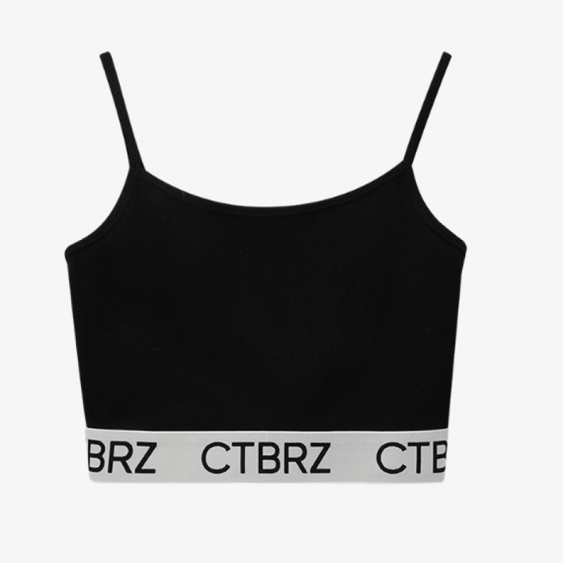 シティブリーズロゴバンディングノースリーブトップ_ブラック シティブリーズロゴバンディングノースリーブトップ_ブラック