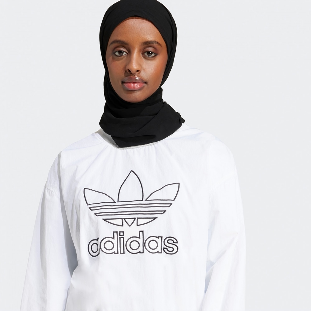 アディダスアディカラーウーブンナイロンアウトライントレフォイルクルーネックスウェットシャツ JN6118-WHITE アディダスアディカラーウーブンナイロンアウトライントレフォイルクルーネックスウェットシャツ JN6118-WHITE