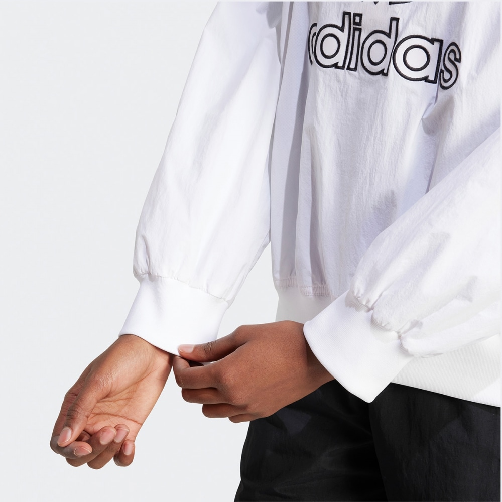 アディダスアディカラーウーブンナイロンアウトライントレフォイルクルーネックスウェットシャツ JN6118-WHITE アディダスアディカラーウーブンナイロンアウトライントレフォイルクルーネックスウェットシャツ JN6118-WHITE