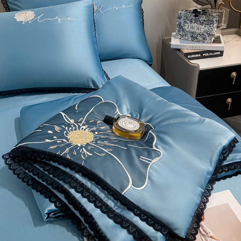 Nantong Home Textile Wholesale Ice Silk Embroidered Summer Cool Quilt 3 4ピースセットセットシングルウォッシュシルクエアコンキル Nantong Home Textile Wholesale Ice Silk Embroidered Summer Cool Quilt 3 4ピースセットセットシングルウォッシュシルクエアコンキル