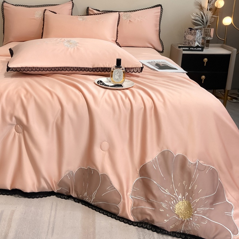 Nantong Home Textile Wholesale Ice Silk Embroidered Summer Cool Quilt 3 4ピースセットセットシングルウォッシュシルクエアコンキル Nantong Home Textile Wholesale Ice Silk Embroidered Summer Cool Quilt 3 4ピースセットセットシングルウォッシュシルクエアコンキル