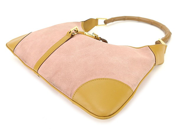 グッチ GUCCI ショルダーバッグ ワンショルダー レディース ジャッキー金具 ピンク×キャメル×ゴールド スエード×レザー 人気 セール 【中古】 T855 . グッチ GUCCI ショルダーバッグ ワンショルダー レディース ジャッキー金具 ピンク×キャメル×ゴールド スエード×レザー 人気 セール 【中古】 T855 .