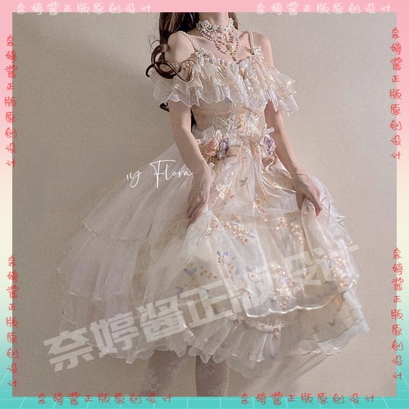 ロリータドレス 花神フローラjsk ロリータ 花嫁 日常 プリンセススカート ワンピース ロリータドレス 花神フローラjsk ロリータ 花嫁 日常 プリンセススカート ワンピース