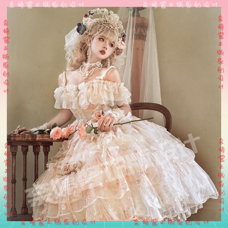 ロリータドレス 花神フローラjsk ロリータ 花嫁 日常 プリンセススカート ワンピース ロリータドレス 花神フローラjsk ロリータ 花嫁 日常 プリンセススカート ワンピース