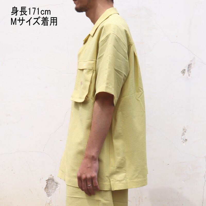 正規品 ユニセックス ウェア シアサッカー フィールドシャツ KE23113017 チャコール ブルー イエロー 正規品 ユニセックス ウェア シアサッカー フィールドシャツ KE23113017 チャコール ブルー イエロー