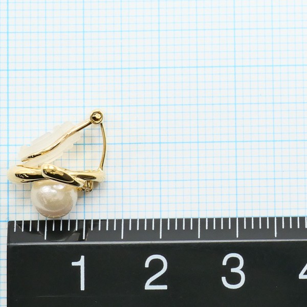 K18 18金 YG イヤリング パール (真珠) ダイヤ 0.02×2 中古