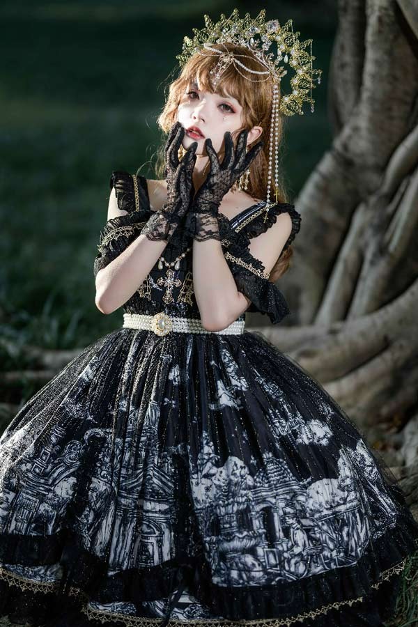 ワンピース ロリータ ハロウィン 膝丈 レディース ゴスロリ ハイウエスト Aライン ロリィタファッション ノースリーブ ロリータワンピース コスチューム コスプレ 衣装 コーディネート 可愛い 仮装 ワンピース ロリータ ハロウィン 膝丈 レディース ゴスロリ ハイウエスト Aライン ロリィタファッション ノースリーブ ロリータワンピース コスチューム コスプレ 衣装 コーディネート 可愛い 仮装