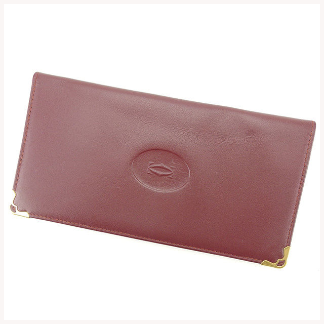 長札入れ マストライン ボルドー ゴールド 中古