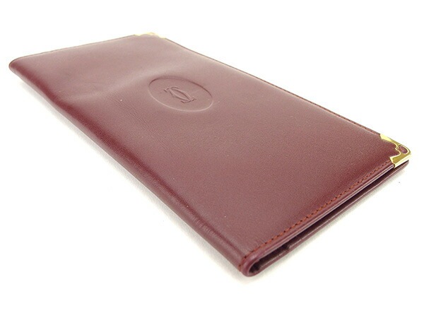 長札入れ マストライン ボルドー ゴールド 中古