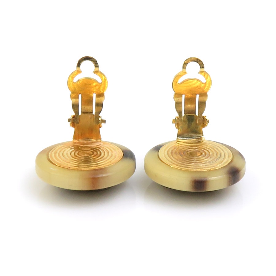 エルメス HERMES イヤリング バッファローホーン/メタル ベージュブラウン/ゴールド レディース e60668a